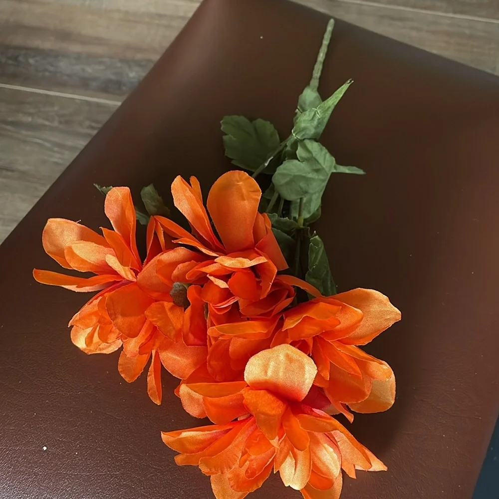 3 Orange Fall Floral Picks